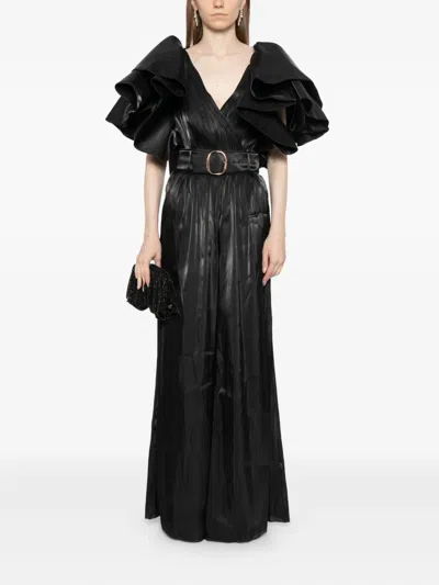 Saiid Kobeisy Ruffled Bodysuit In Black