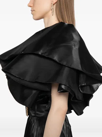 Saiid Kobeisy Ruffled Bodysuit In Black