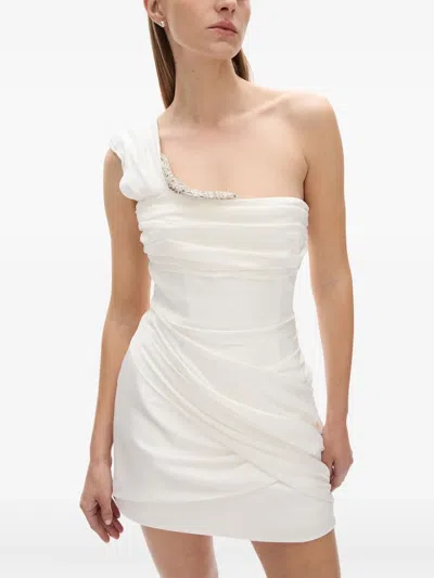 Rachel Gilbert Lorna Single-shoulder Mini Dress In White