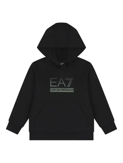 Ea7 Hooded Logo Tracksuit Set In Black