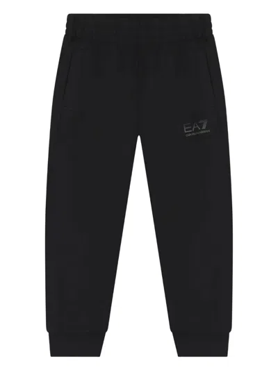 Ea7 Hooded Logo Tracksuit Set In Black