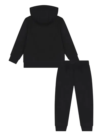 Ea7 Hooded Logo Tracksuit Set In Black