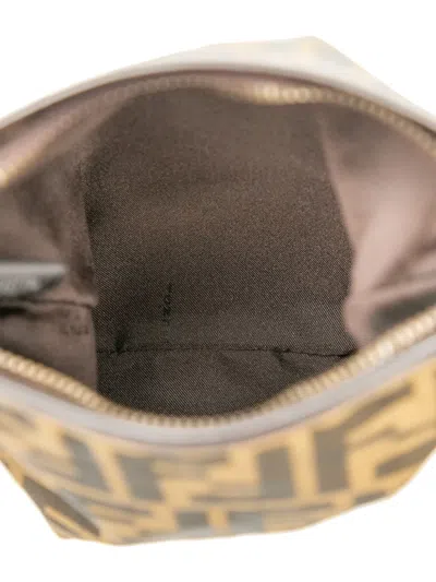 Pre-owned Fendi 2000-2010 Zucca Canvas Crossbody Bag In Brown