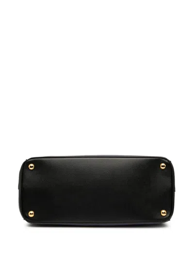 Pre-owned Prada 2010-2020 Medium Bicolor Saffiano Lux Galleria Double Zip Satchel In Purple