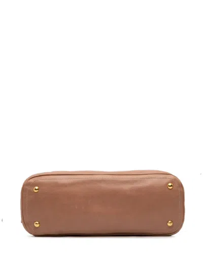 Pre-owned Prada 2000-2025 Glace Calf Frame Satchel In Brown