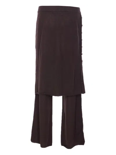 Lisa Yang Payton Elasticated Double-layered Trousers In Brown