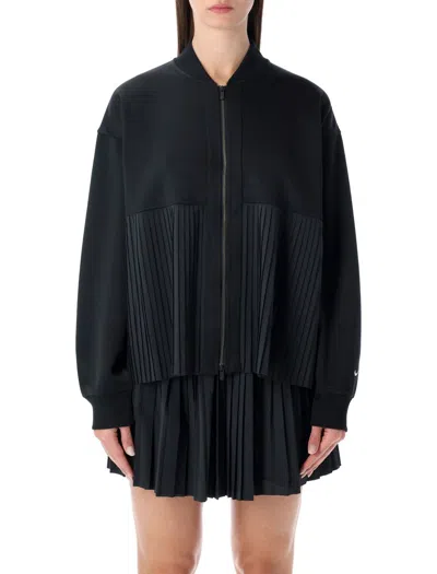 Nike Pleated Harrington Jacket In Black