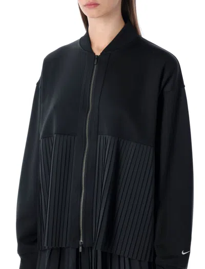 Nike Pleated Harrington Jacket In Black