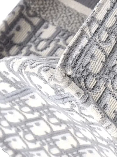 Pre-owned Dior Book Oblique Canvas Medium Tote Bag In White