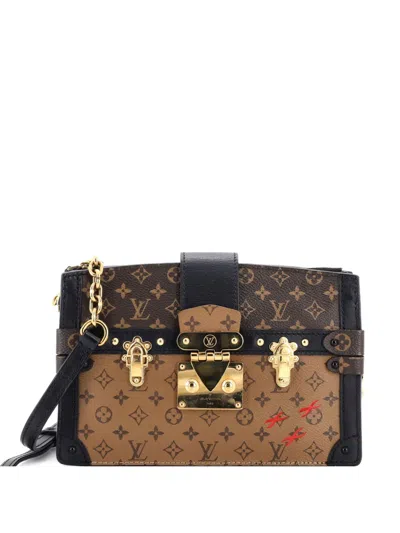 Pre-owned Louis Vuitton Trunk Reverse Monogram Canvas Clutch Bag In Brown