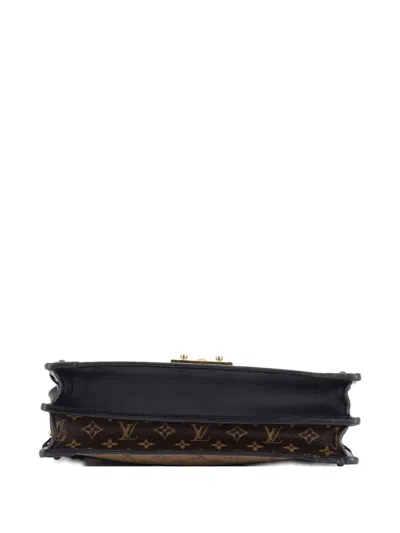 Pre-owned Louis Vuitton Trunk Reverse Monogram Canvas Clutch Bag In Brown