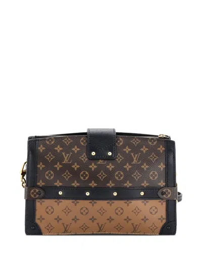 Pre-owned Louis Vuitton Trunk Reverse Monogram Canvas Clutch Bag In Brown