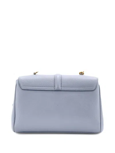 Pre-owned Celine Soft 16 Bag Grainy Calfskin Teen Shoulder Bag In Blue
