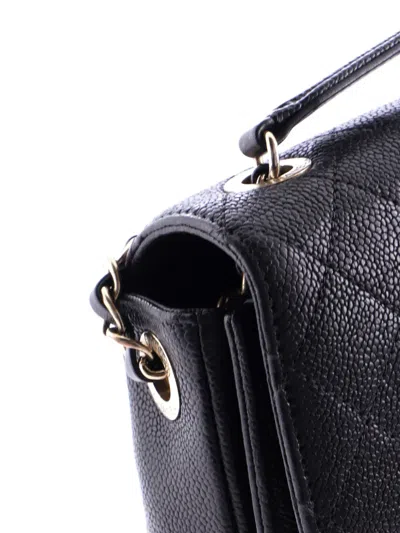 Pre-owned Chanel Thread Around Flap Bag Quilted Caviar Medium Shoulder Bag In Black