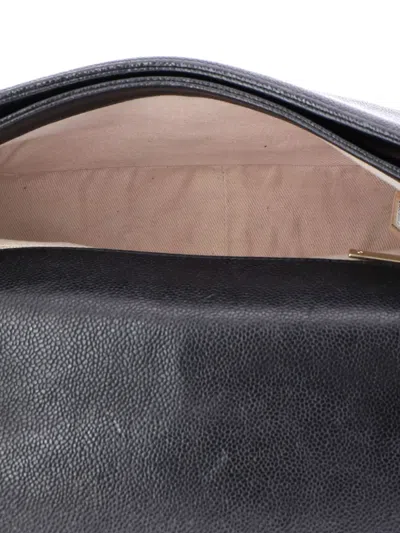 Pre-owned Chanel Thread Around Flap Bag Quilted Caviar Medium Shoulder Bag In Black