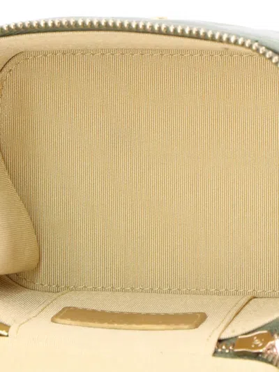 Pre-owned Chanel Pearl Crush Vanity Case With Chain Quilted Lambskin Mini Clutch Bag In Green