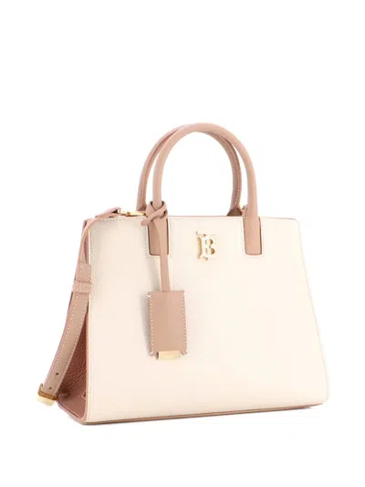 Pre-owned Burberry Frances Tote Leather Mini Shoulder Bag In Neutral