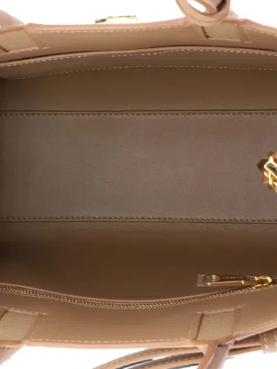 Pre-owned Burberry Frances Tote Leather Mini Shoulder Bag In Neutral