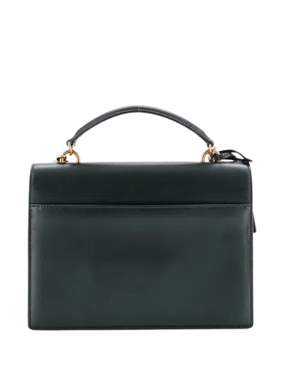Pre-owned Saint Laurent Sunset Top Handle Leather Medium Shoulder Bag In Green