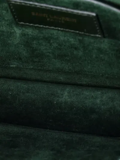 Pre-owned Saint Laurent Sunset Top Handle Leather Medium Shoulder Bag In Green