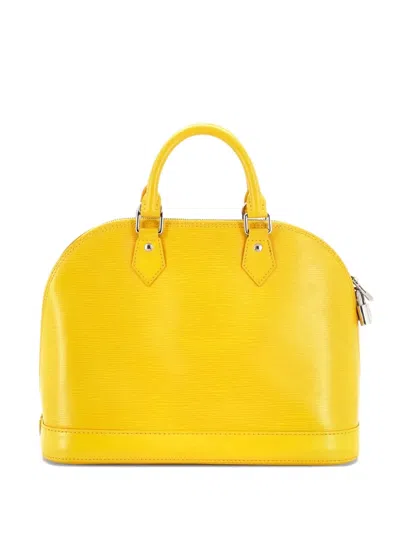 Pre-owned Louis Vuitton Alma Handbag Epi Leather Pm Satchel In Yellow