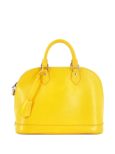 Pre-owned Louis Vuitton Alma Handbag Epi Leather Pm Satchel In Yellow