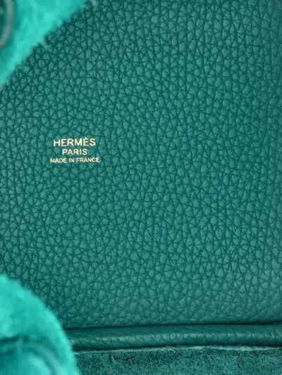 Pre-owned Hermes Picotin Lock Bag Clemence Pm Bucket Bag In Blue