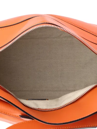 Pre-owned Loewe Puzzle Bag Leather Medium Shoulder Bag In Orange