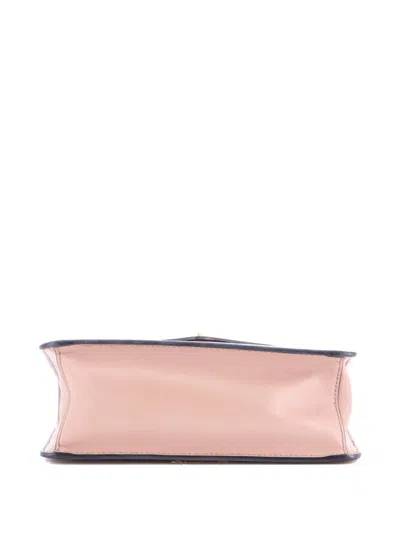 Pre-owned Prada Envelope Flap Chain Shoulder Bag Saffiano Leather Small Crossbody Bag In Pink