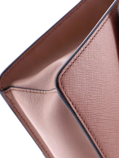 Pre-owned Prada Envelope Flap Chain Shoulder Bag Saffiano Leather Small Crossbody Bag In Pink