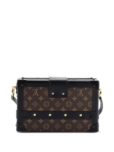 Pre-owned Louis Vuitton Petite Malle Handbag Monogram Canvas Clutch Bag In Brown