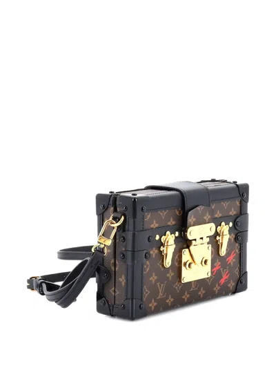 Pre-owned Louis Vuitton Petite Malle Handbag Monogram Canvas Clutch Bag In Brown