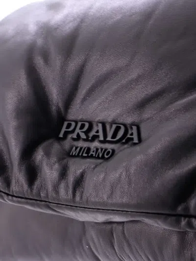 Pre-owned Prada Padded Leather Shoulder Bag In Black