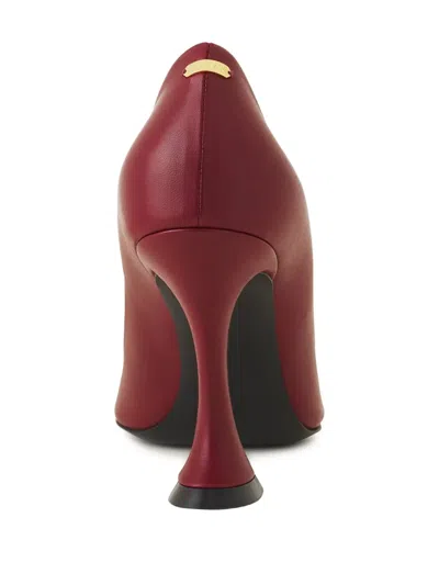 Lanvin Knotted Pointed-toe Pumps In Burgundy