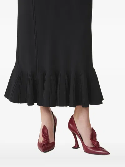 Lanvin Knotted Pointed-toe Pumps In Burgundy