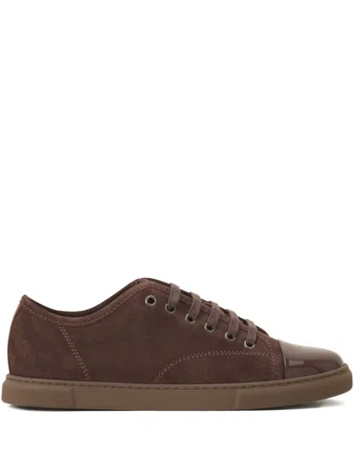 Lanvin Toe Cap Lace-up Sneakers In Brown