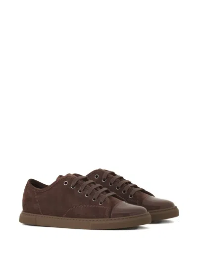Lanvin Toe Cap Lace-up Sneakers In Brown
