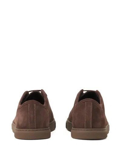 Lanvin Toe Cap Lace-up Sneakers In Brown