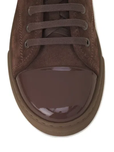 Lanvin Toe Cap Lace-up Sneakers In Brown