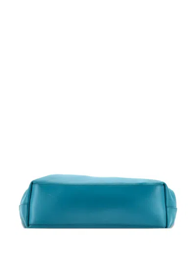 Pre-owned Bottega Veneta Point Leather Medium Shoulder Bag In Blue