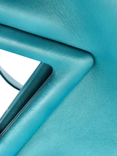 Pre-owned Bottega Veneta Point Leather Medium Shoulder Bag In Blue