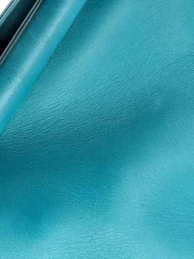 Pre-owned Bottega Veneta Point Leather Medium Shoulder Bag In Blue