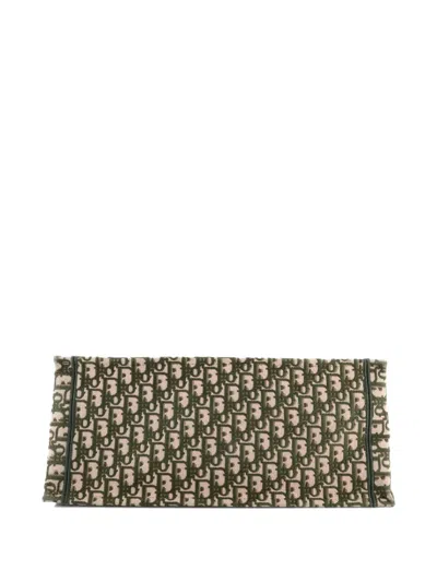 Pre-owned Dior Book Oblique Canvas Large Tote Bag In Green