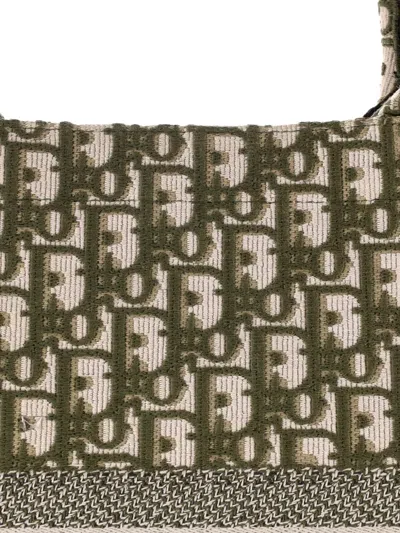 Pre-owned Dior Book Oblique Canvas Large Tote Bag In Green