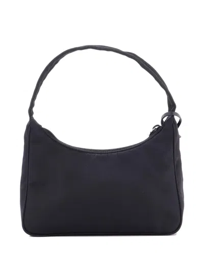 Pre-owned Prada Re-edition 2000 Tessuto Mini Hobo Bag In Black