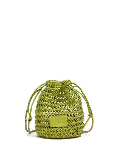 Bimba Y Lola Plaited-leather Mini Bag In Green