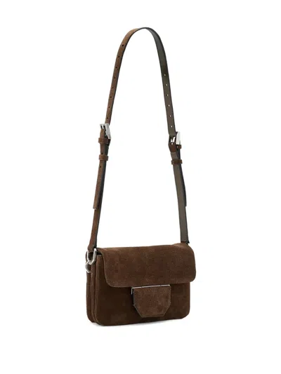 Allsaints Jupiter Suede Cross Body Bag In Brown