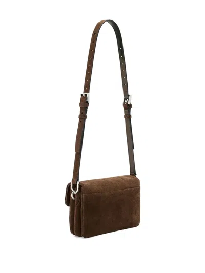 Allsaints Jupiter Suede Cross Body Bag In Brown