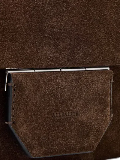 Allsaints Jupiter Suede Cross Body Bag In Brown