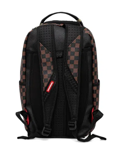 Sprayground Graphic-print Checked-pattern Backpack In Brown
